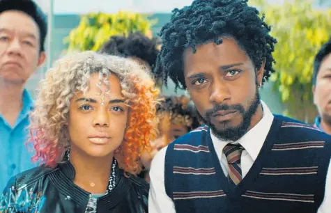  ??  ?? Lakeith Stanfield and Tessa Thompson in Sorry To Bother You.