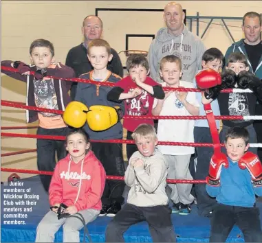  ??  ?? Junior members of Wicklow Boxing Club with their mentors and committee members.