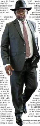  ?? Picture: Ruvan Boshoff ?? Finance minister Enoch Gondongwan­a.