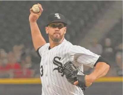  ?? | AP ?? The Sox’ James Shields allowed two runs and four hits and matched his season high with eight strikeouts against the Angels.