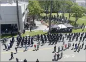  ?? JOEL ROSENBAUM — THE REPORTER ?? Law Enforcemen­t personnel from around Solano County line Union Street Wednesday in Fairfield to pay their respects to the 20fallen peace officers who were killed in the line of duty in Solano County during the 2022Peace Officer's Memorial.