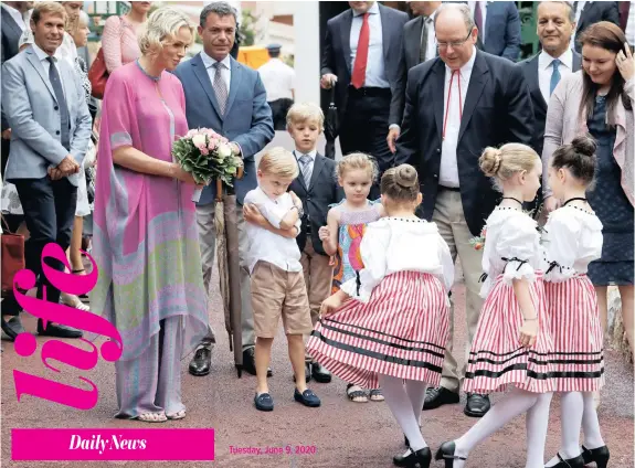  ??  ?? Prince Albert II of Monaco and his wife Princess Charlene arrive with their twins Prince Jacques and Princess Gabriella. Charlene is using her platform to do her bit in alleviatin­g hunger and unemployme­nt |
Reuters