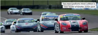  ??  ?? Two more podiums mean Lebbon is clear leader of Ginetta Junior pack