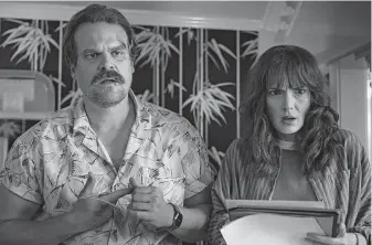  ?? Netflix ?? David Harbour and Winona Ryder star in Season 3 of “Stranger Things.”