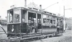  ??  ?? A Geelong tram outside the tram terminal in 1922.