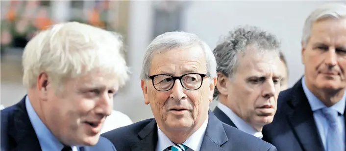  ??  ?? Das Arbeitsess­en war das erste direkte Treffen zwischen Johnson und Juncker, seit Johnson im Juli Premiermin­ister wurde.