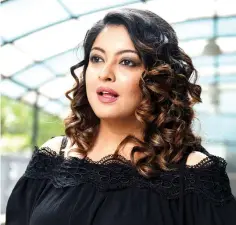  ?? — AFP photo ?? Actress Tanushree Dutta talks during an interview with an Indian media outlet in Mumbai on Oct 12.