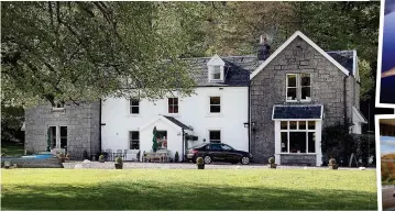  ??  ?? Off the beaten track: Historic Kilcamb Lodge, above, is set in 17.8 acres on the shore of Loch Sunart, inset top. Right, one of the property’s 11 bedrooms