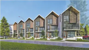  ?? GRAVITY ARCHITECTU­RE CORP. ?? Artist's rendering of Cantiro's Ascension Block, which will feature 11 townhomes.