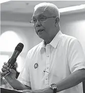  ??  ?? Cabinet Secretary Evasco in one of the speaking engagement­s he attended.