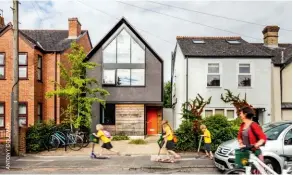  ??  ?? Above: Designed by Waind Gohil + Potter Architects, this prefabrica­ted timber frame home is situated on a tight urban plot near Oxford. Working with a design profession­al has allowed the homeowners to maximise available space on the site