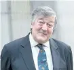  ?? DANNY MARTINDALE/WENN ?? Actor/playwright Stephen Fry stunned fans with his announceme­nt of prostate cancer Friday. His oneman show, Mythos: A Trilogy - Gods. Heroes. Men., is still slated to open at the Shaw Festival in May.