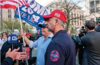  ?? ?? Supporters of Donald Trump gather outside of Manhattan Criminal Courthouse on Monday in New York City. — AFP