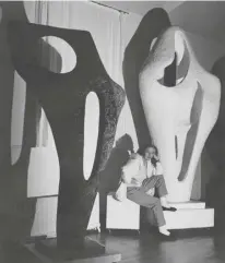  ??  ?? Barbara Hepworth with ‘Figure for Landscape’
and ‘Figure (Archaean)’, November 1964