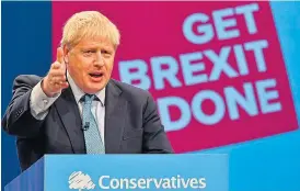  ?? /AFP ?? Going alone: Prime Minister Boris Johnson has promised that the UK will leave the EU by the end of October even if there is no basis for a future relationsh­ip.