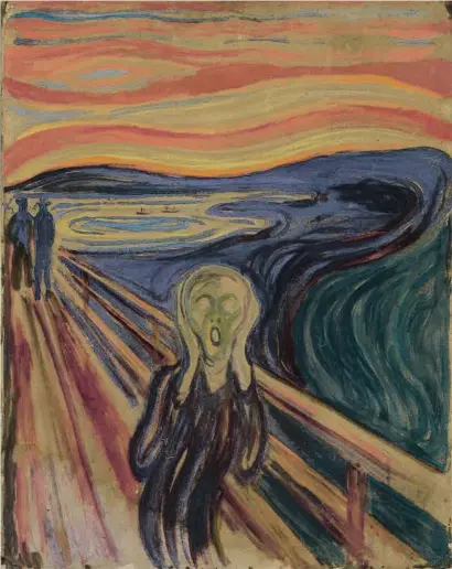  ?? IRINA CRINA ANCA SANDU AND EVA STOREVIK TVEIT, MUNCH MUSEUM ?? Tiempos difíciles. que ninguna otra, la obra maestra de Munch se ha convertido en la expresión de la ansiedad colectiva en la que el mundo moderno se refleja en tiempos difíciles. Parece estar gritando, pero en realidad estaría escuchando un grito. “Sentí un gran grito en toda la naturaleza”, escribió el propio Munch en una litografía.
Más