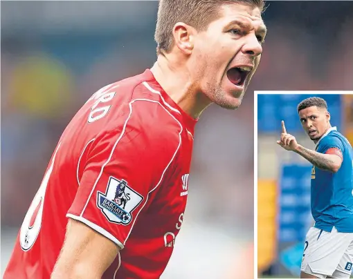  ??  ?? Steven Gerrard’s mode of captaincy was in stark contrast to that of James Tavernier (inset)