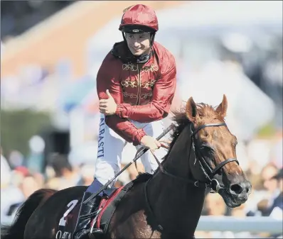  ?? PICTURE: ADAM DAVY/PA ?? THUMBS UP: Jockey Oisin Murphy celebrates winning the Qatar Sussex Stakes at Goodwood on Lightning Spear .