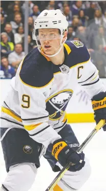  ?? CLAUS ANDERSEN/ GETTY IMAGES ?? Jack Eichel has a couple new top-end teammates in Taylor Hall and Eric Staal, but the Buffalo Sabres will have to improve mightily if they hope to make the playoffs next season.