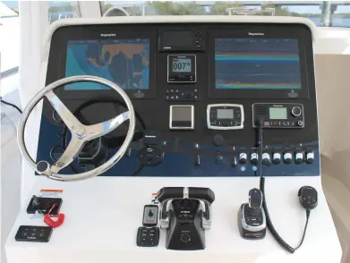  ??  ?? Today’s helms represent technology at its highest, but good seamanship includes the ability to navigate using traditiona­l methods, such as dead reckoning.