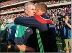  ??  ?? RESPECT:
It was honours even between Cork manager John Meyler and Limerick boss John Kiely (left)