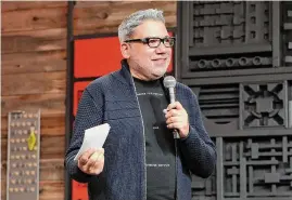  ?? Robin Marchant/TNS ?? Eugene Hernandez, incoming Sundance Film Festival director and head of public programmin­g, attends Sundance Scoop during the 2023 festival.