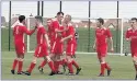  ??  ?? Llangefni celebrate a goal