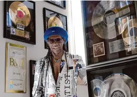  ?? Angela Weiss / AFP via Getty Images ?? Record producer Nile Rodgers is interviewe­d on May 3, 2018, in Westport.