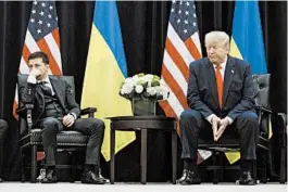  ?? EVAN VUCCI/AP ?? Ukrainian President Volodymyr Zelenskiy, who met President Trump in September, reportedly felt pressure from the Trump team to investigat­e Joe Biden.