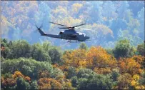  ?? / Jody Dugan ?? Courtesy photo Four military helicopter­s were seen flying low over foothills towns on Sunday afternoon.