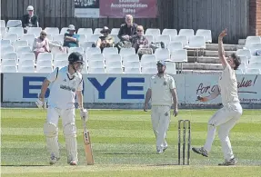  ?? ?? Jack Redshaw in bowling action for the home side. PHOTOS: SIMON DOBSON