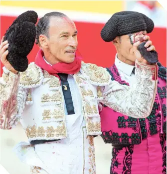  ?? FOTO: EFE ?? El matador Pepín Liria evocó recuerdos de antaño ante el público pamplonés. /