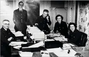  ??  ?? Some of the Biggin Hill intelligen­ce staff who played such a vital role during the Second World War
