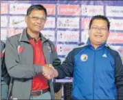  ?? HT ?? Derrick Pereira (left) and Thangboi Singto are part of the FC Goa and Kerala Blasters thinktank respective­ly.