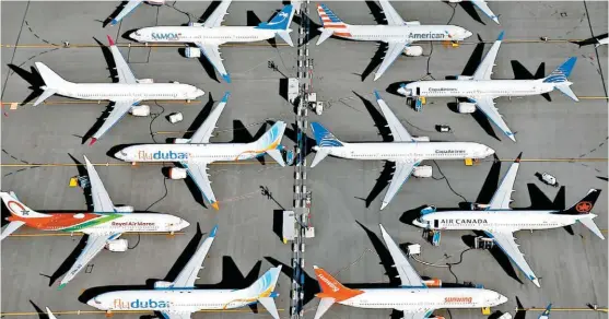  ?? WASSON/REUTERS LINDSEY ?? Desde el 11 de marzo aerolíneas dejaron en tierra el 737 Max, tras el desplome de un avión de ese modelo de Ethiopian Airlines.