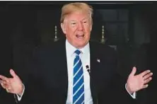  ?? Washington Post ?? President Donald Trump speaks at the White House last week. Trump is counting on much of the tax savings going toward business investment. If business spending doesn’t pick up, there’s even less likelihood of years of great growth.