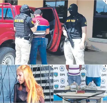  ?? FOTO: EL HERALDO ?? (1) El policía Marlon Ortez compareció en la audiencia de declaració­n de imputados. (2) “La China” ya se encuentra condenada a 20 años de prisión. (3) En Yoro dos hombres fueron capturados con droga.