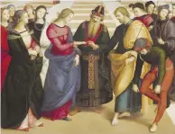  ??  ?? Galleria
Da sinistra: “Lo sposalizio della Vergine” di Raffaello e “La buona ventura” di Caravaggio. In alto a destra la foto di Boschi e Pisapia