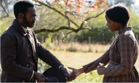  ??  ?? William Jackson Harper and Thuso Mbedu in The Undergroun­d Railroad. Photograph: Atsushi Nishijima/Amazon