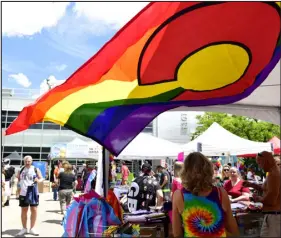  ?? HELEN H. RICHARDSON — DENVER POST FILE ?? Merchandis­e for sale at Get Your Gay On at The Center on Colfax, one of several Pride festival hubs in Denver in 2021. A bill in the legislatur­e would make sure state law protects gender identity and expression.