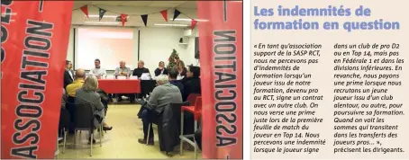  ?? (Photo C. S.) ?? Très pédagogiqu­es, les dirigeants du RCT Associatio­n ont orchestré l’assemblée générale, mardi soir au siège du stade Mayol.