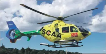  ??  ?? Scotland’s Charity Air Ambulance is a regular visitor to Campbeltow­n.