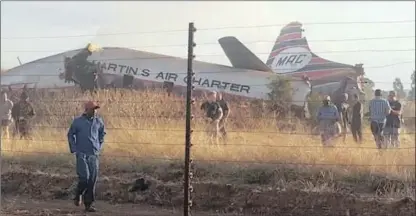  ?? PICTURE: TWITTER ?? A charter plane crashed into a factory near Wonderboom airport shortly after take-off yesterday.