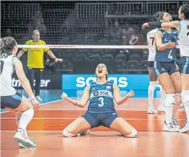  ?? FIVB ?? el festejo de yamila Nizetich (3) y sus compañeras