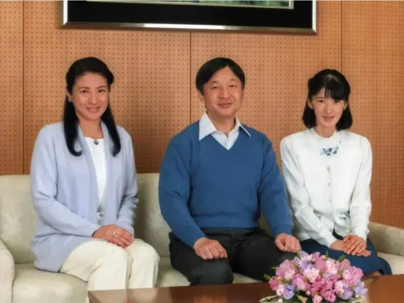  ??  ?? Crown Prince Naruhito with Crown Princess Masako (left) and their daughter Princess Aiko at Togu Palace in Tokyo (Imperial Household Agency of Japan via Reuters)