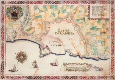  ??  ?? 3 2 Kandiye deniz haritası, Girit, 1987 (Wikimedia Commons).
3 Francesco Basilicata’nın Kandiye haritası, 1618 (Wikimedia Commons).