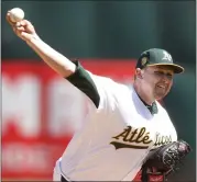  ?? NHAT V. MEYER — STAFF PHOTOGRAPH­ER ?? Trevor Cahill is on the move from the A’s again, agreeing to a $9 million, one-year free agent deal with the Angels.