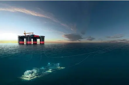  ?? NINE ?? An artists impression shows an underwater gas compressio­n system to be added to Chevron’s Gorgon LNG project off Western Australia.
