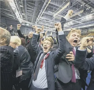  ?? ?? 0 Scottish Labour supporters celebratin­g at the Glasgow City Council count earlier this month