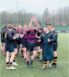  ?? ?? Maids' skipper Ben Mitchell celebrates the side's win.